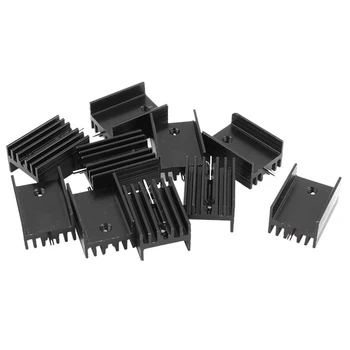 10 Ks 21x15x11mm Černý Hliníkový chladič pro to-220 Mosfet Tranzistory