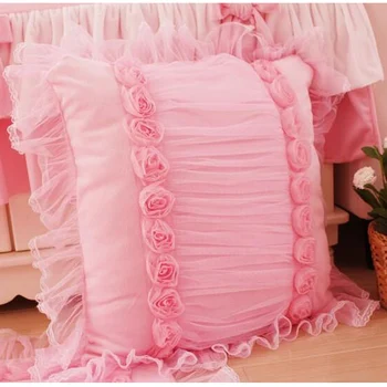 #1076 Princezna Náměstí růže polštář polštář dívka pokoj pohovka ornament bavlněné krajky skládací 45*45cm 60*60cm