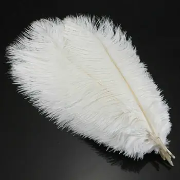 10pcs 25-30 cm Velké Bílé Peří Přírodní Pštrosí Peří Chochol Pro DIY Květinová Aranžmá Šperků Party Dekorace