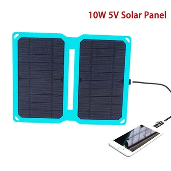 10W Skládací Solární Panel Kit, USB 5V Solární Panel Power Bank Buněk Vodotěsné Solární Baterie pro Venkovní Táboření, pěší Turistika Nabíječka