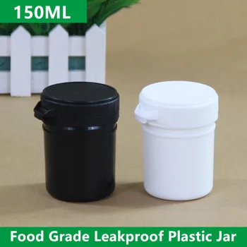 150 ML Prázdné plastové nádoby s víkem Potravinářské skladování Organizátor pro potraviny Krém Kapalné Nepropustné Široká Ústa láhev 10KS