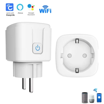 16A EU FR Wi-fi Smart Plug CozyLife Zásuvka Power Monitor Funkce APLIKACE Hlasové Ovládání Výstupní Práce s Alexa Google Assistant