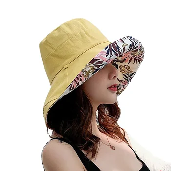 2020 anti-UV široký Okraj Bavlněné prádlo Sluneční Klobouk Pro Ženy, Dovolená Léto Panama Beach Kšilt čepice