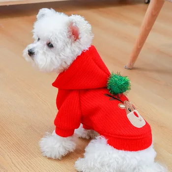 2022 Zimní Vánoční Sněhulák Pet Pes Oblečení Bavlněné Šaty Vlněné Sukně Princezna Teplé Oblečení Pro Malé Psy, Oblečení Zásoby