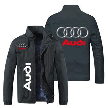2023 Nová pánská Motocyklová Bunda Audi Auto Logo Tisk Módní Bunda dámská Větrovka Motocross Biker Jacket Oblečení Kabáty