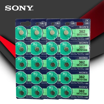 20pc Sony 100% Originální 362 SR721SW V362 GP62 AG1 1.55 V, Silver Oxide Sledovat stav Baterie, SR721SW 362 Tlačítko Coin Cell MADE IN JAPAN