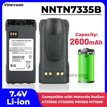 2600mAh NNTN7335B Li-ion Baterie pro Motorola XTS1500 XTS2500 PR1500 MT1500 Dva Způsobem Rádia, Náhradní Baterie s Opasek