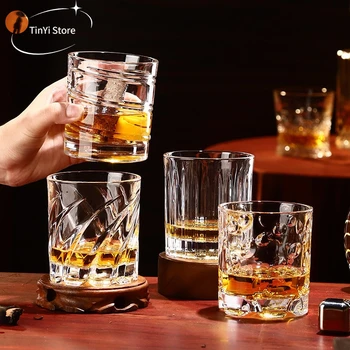 2KS/Mnoho Rotační Whisky Sklo Staromódní Skla Pro Pití Bourbonu, Whisky Koktejly, Whisky Koktejl Cup Kreativní Osobnost