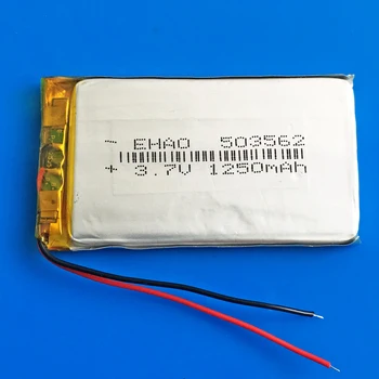 3.7 V 1250mAh Lipo Lithium-Polymer Dobíjecí Baterie Pro GPS, PDA, DVD, Bluetooth, Záznamník, E-book, Fotoaparát 503562 5*35*62mm