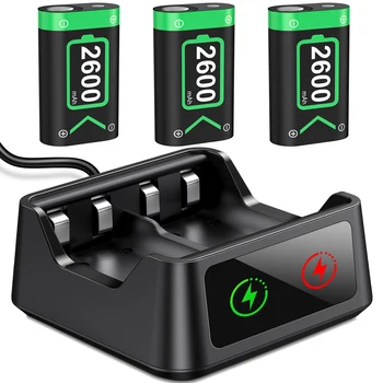 3 x2600mAh Dobíjecí Baterie Pro Xbox Série X/Y/Xbox One S/X/Xbox One Bezdrátový Ovladač Baterie + USB Nabíječka