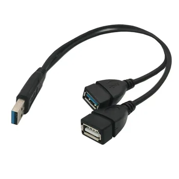 30cm USB 3.0 na USB3.0/2.0 USB3.0 Samec na Dual USB Samec Extra Power Data Y Prodlužovací Kabel