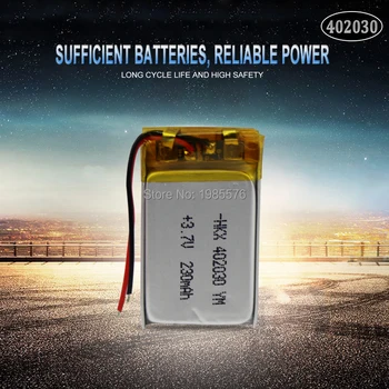 402030 042030 Lithium-Polymer Baterie 3.7 V 200mah Dobíjecí Baterie pro MP3, MP4 Hodinky, Hračky, Mobilní Telefon, GPS