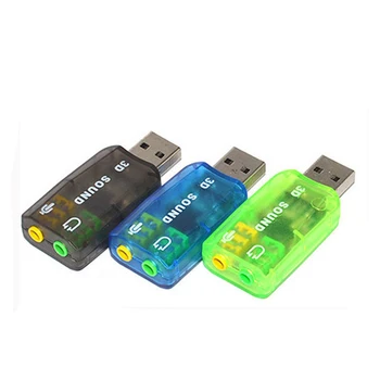 5.1-Kanálový USB 2.0 Externí Zvuková Karta w/3,5 mm výstup pro Sluchátka a Mikrofonní vstup, Rozhraní,Počítač, Stereo Mikrofon USB Audio Převodník