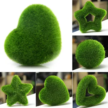 5 Tvary Módní Umělé Čerstvého Mechu Koule Zelená Rostlina Krásné Domácí Party Dekorace Mechu Ornament, Diy Umělé Trávě Míč