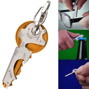 8 nástroj v 1 kroužek na klíče keychain multifunkční karabina gear klip kapsou quickdraw víceúčelový přístroj multitool multi keytool