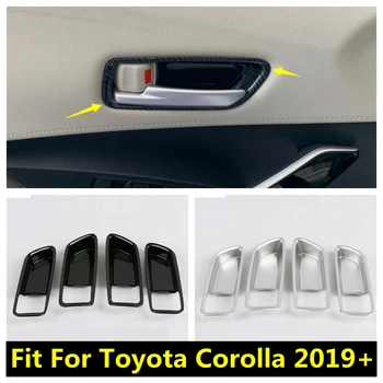 ABS Vnitřní Dveře Pull Klice Rukojeť Mísy Kryt Panelu Trim Kit Pro Toyota Corolla E210 2019-2023 Matná / Carbon Fiber Doplňky