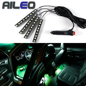 AILEO Auto RGB LED Strip Světlo LED Proužek Světla, Barev Car Styling Dekorativní Atmosféru Svítilny, Auto Interiéru Světlo S Dálkovým 12V