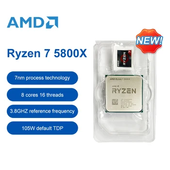 AMD Nové Ryzen 7 5800X R7 5800X 3.8 GHz 8-Core 16-Thread CPU Procesor 7NM L3=32M Socket AM4 Office Desktop Procesor Příslušenství