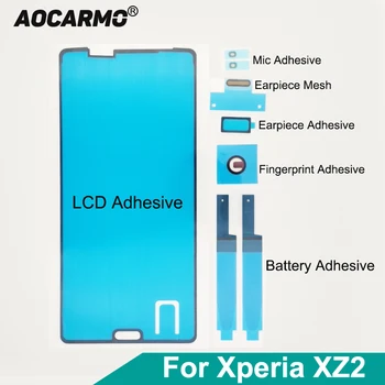 Aocarmo Pro SONY Xperia XZ2 H8216 H8266 H8296 Kompletní Sada Lepicí Přední LCD Baterie Nálepka Mic Sluchátka Otisků prstů Pásky Lepidlo