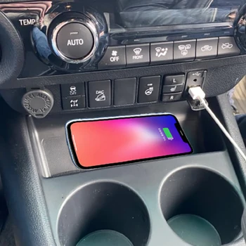 Auto bezdrátový telefon nabíječka 15W rychlá nabíječka nabíjení pad panel nabíjecí držák telefonu adaptér pro Toyota Hilux 2016-2021