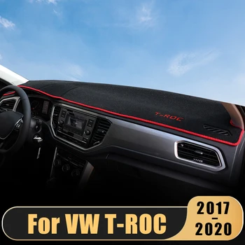 Auto Palubní desky Kryt Podložka Pro Volkswagen VW T-ROC T ROC A11 2017-2020 palubní Desce Slunce Odstín Koberce Anti-UV Protector Doplňky