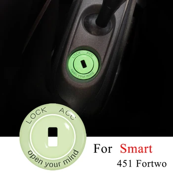 Auto Start Dírkou Úložný Box Key Hole Dekorace Svítící 3D Epoxidové Nálepka Pro Mercedes Smart Fortwo 451 Interiérové Doplňky