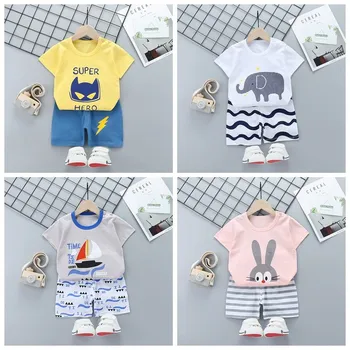 Baby Boy Oblečení Nastavit dětské Letní Šaty Infant Girls Topy+šortky Oblek Děti Krátký Rukáv T-shirt Oblečení Pro Batole Dítě