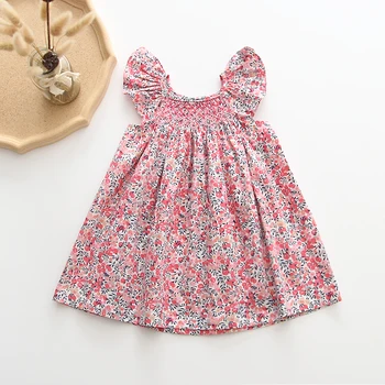 Baby Dívky Šaty 2023 Evropské A Americké Batole Děti Dívky Šaty Značky Bavlněné Letní Lněné Oblečení Princezna Dívka Oblečení