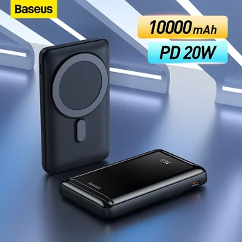 Baseus 20W Magnetické Bezdrátové Nabíječka Power Bank 10000mAh Bezdrátové Nabíjení Externí Baterie Pro iPhone 14 13 12 Pro Max.