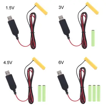 Baterie Eliminator USB Napájecí Kabel Nahradit 1.5 V AAA Baterie pro Radio Elektrické Hodiny LED Strip Světlo Kalkulačka