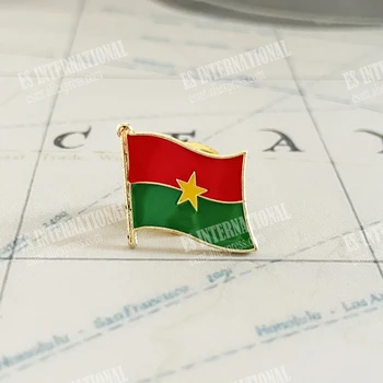 Burkina Faso státní Vlajka Klopě Kolíky Crystal Epoxy Kov, Smalt Odznak Barva Brož Suvenýr Oblek osobnost Pamětní
