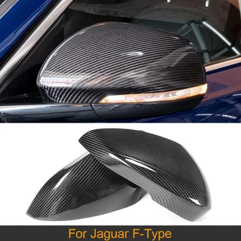 Carbon Fiber Auto Zpětné Zrcátko Pokrývá Čepice pro Jaguar F-TYPE Kupé, 2 Dveře 2013-2021 Boční Zrcátko Čepice Shell Protector Přidat Na