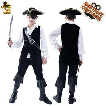 Chlapec Pirát Kostým Cosplay Narozeninové Party Cosplay Děti Buccaneer Oblečení Roli Hraje Dítě Halloween Kostýmy Purim Strany
