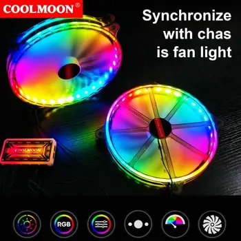 COOLMOON CR200 RGB Ventilátor Mute Velký Objem Vzduchu 20cm Ložisko, Svítící, Chladící Ventilátor pro PC Case
