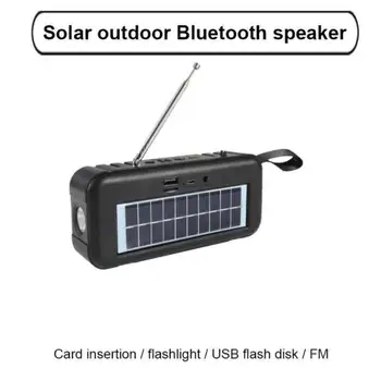 D6 Vysoká Citlivost Nouzové Rádio Nabíjení Pomocí Solární Energie Svítilna USB/TF/AUX/FM Bezdrátový Bluetooth Reproduktor Přenosný Rádio