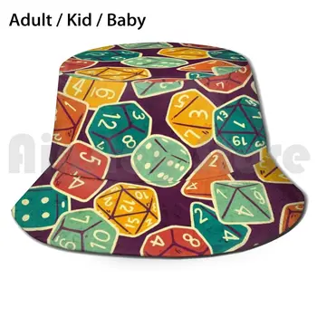 Dice Bag Sun Hat Skládací UV Ochrana Kostky D20 Polyhedral Kostky Rpg D D Rpg Her Hry Stolní Dnd