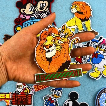Disney High-kvalitní Nášivky Kreslený Mickey Mouse, Lví Král Skvrny Na Oblečení Diy Kabát Klobouky Kačer Donald Výšivky Odznaky