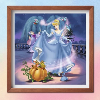 Disney Princezna Popelka Kolo Vrtačka 5D DIY Diamantový Malby, Výšivky Cross Stitch Domácí Výzdoba Dárek