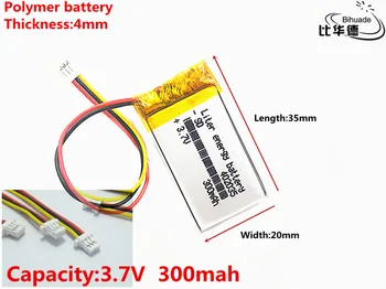 Dobrá Qulity JST PH 1,0 mm 3 pin 3,7 V,300mAH 402035 Polymer lithium-ion / Li-ion baterie pro tablet pc BANKA,GPS,mp3,mp4