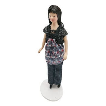 Dollhouse Miniaturní Porcelánová Panenka Model Lady Moderní ženy v Domácnosti Pro Panenku Dům Příslušenství PP019B