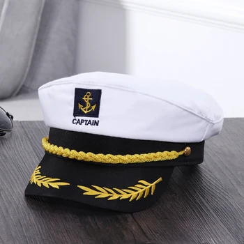 Dospělý Yacht Vojenské Čepice Boat Skipper Loď, Námořník, Kapitán Kostým Klobouk nastavitelný Cap Navy Námořní Admirál pro Muže, Ženy
