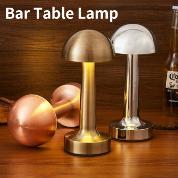 Dotyková LED Stolní Lampa Dobíjecí Stolní Světlo na Čtení, Bezdrátové Noční Osvětlení Retro Noční Kafe Bar Lampy Ložnice Dekor