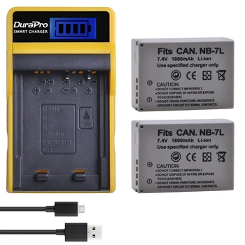 DuraPro 1800mAh NB-7L NB7L NB 7L Li-ion Baterie Nabíječka Set Volitelné příslušenství Pro Canon PowerShot G10 G11 G12, SX30 SX30IS Digitální Fotoaparáty