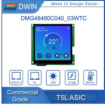 DWIN 4.0 Palcový 480xRGBx480 16.7 M Barev IPS Displej CTP Inteligentní LCD displej Dotykový panel HMI Inteligentní Displej