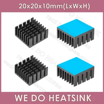 Děláme CHLADIČ 20x20x10mm Bez nebo S Tepelnou Pad Černý Eloxovaný Hliník CPU / IC Chlazení Chladič Chladič