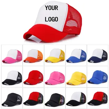 Factory Cena! Zdarma Vlastní LOGO Design, Levné 100% Polyester Muži Ženy Baseball Cap Prázdné Mesh Adjustable Hat Dospělé Děti, Děti