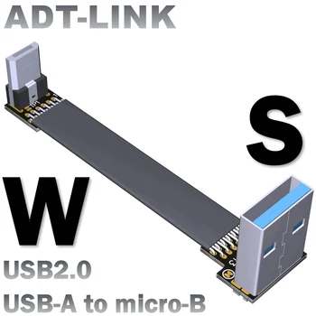 FPV Micro USB 2.0 Typu A, 90°, Nahoru/Dolů Úhlový Adaptér FPC Stuha Flat Micro-USB 5pin Kabel USB-Micro-B USB2.0 Datový Vodič