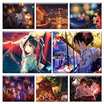 GATYZTORY Malování Podle čísel Anime Character Dívka, Kreslení Na Plátno Dárek Obrázků Podle Čísel Obrázek Ručně malované Umění Domova