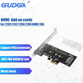 GUDGA M2 Pcie Adaptér PCI-E 3.0 x1, X4 M. 2 NVMe Přidat Na Kartu M Key +B Klíč Deska Rozšiřující Karty Pro 2230 2242 2260 2280 BTC