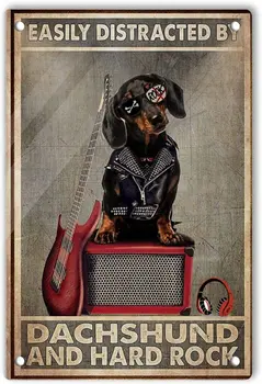 Hippie Pes Kovové Plechové Znamení Snadno Rozptýlit tím, že Jezevčík a Hard Rock Retro Plakát Jeskyni Garáž Bar Art Decor Plakát Malovat